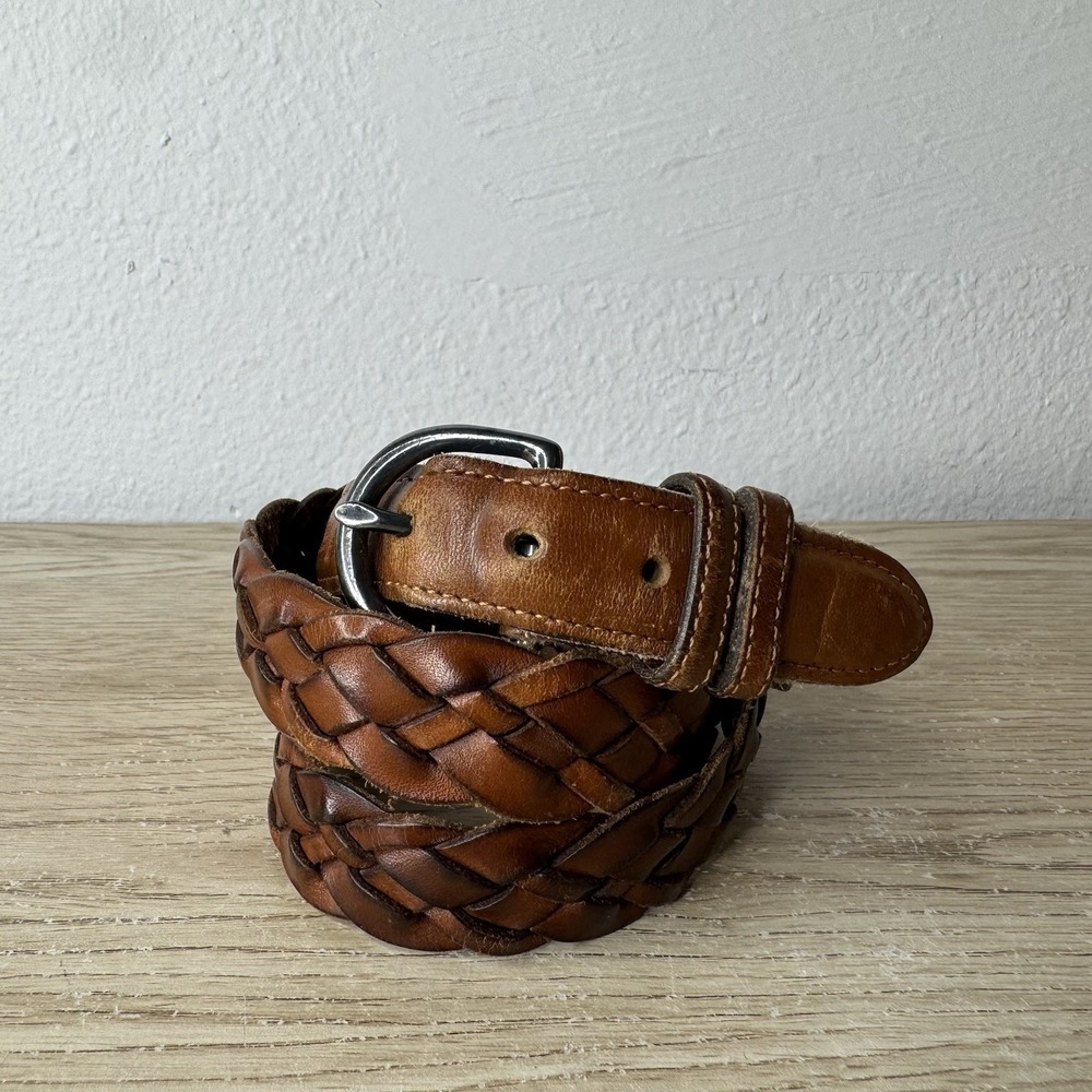 Coach British Tan Leather Braided Woven Belt Womens Size‎ 36 | 90 3853 Classic